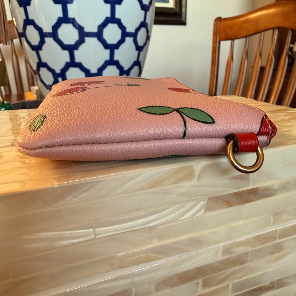 Limited Edition COACH Coated Cloth Pink and Cherry Zippered Pouch - Picture 5 of 11